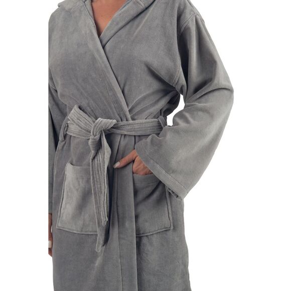 Alpine Swiss Stacy Women Hooded Bathrobe Cotton Terry Cloth Robe for Women Super - Picture 5 of 8